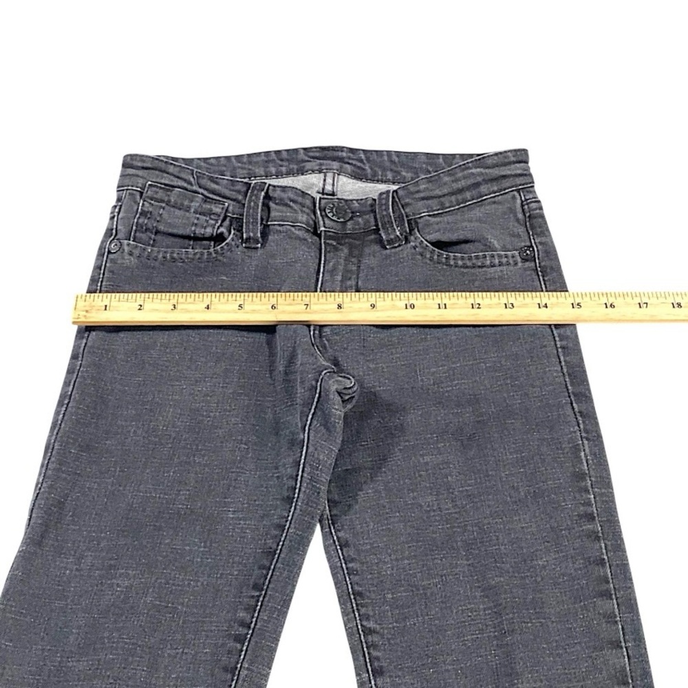 BCBGMAXAZRIA Jeans Womens 26 Graphite Slim Straight Long Biker Rockstar Y2K Club - Picture 6 of 15